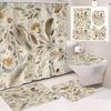 1/4 Stuks Waterdicht en schimmelbestendig Douchegordijn Luxe met Haak Douchegordijn met antislip mat U-vormige mat toiletdekselhoes