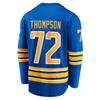 Camiseta de Hockey - Azul con Acentos Amarillos/Blancos "Thompson 72" Logo de Bisonte de Buffalo y Espadas Cruzadas Estampados HD 3D