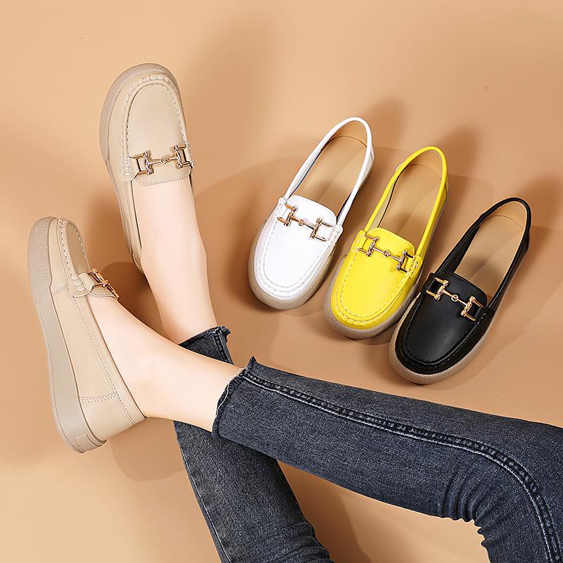 Women's Loafers Leather Driving Moccasins Comfort Flats Casual Slip On Walking Minimalist Summer Breathable Shoes