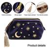 Gift Jewelry bag Organizing Brush Pouch Portable Make Up Bag Star Moon Pattern Embroidered Velvet Cosmetic Bag