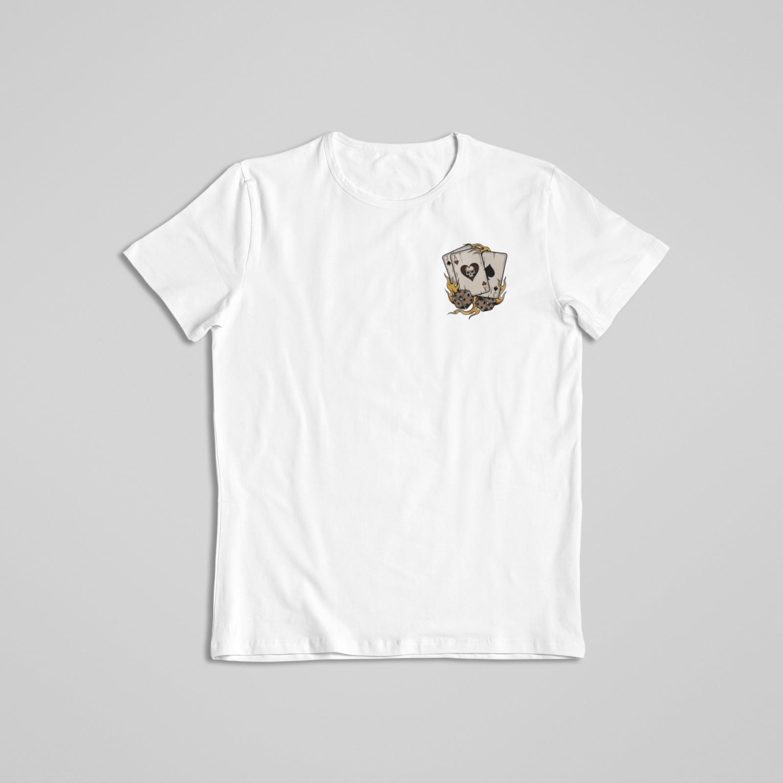 Ace of Spades Dice Flames Graphic T-Shirt Poker Card Unisex Streetwear Tee A155 S разноцветный