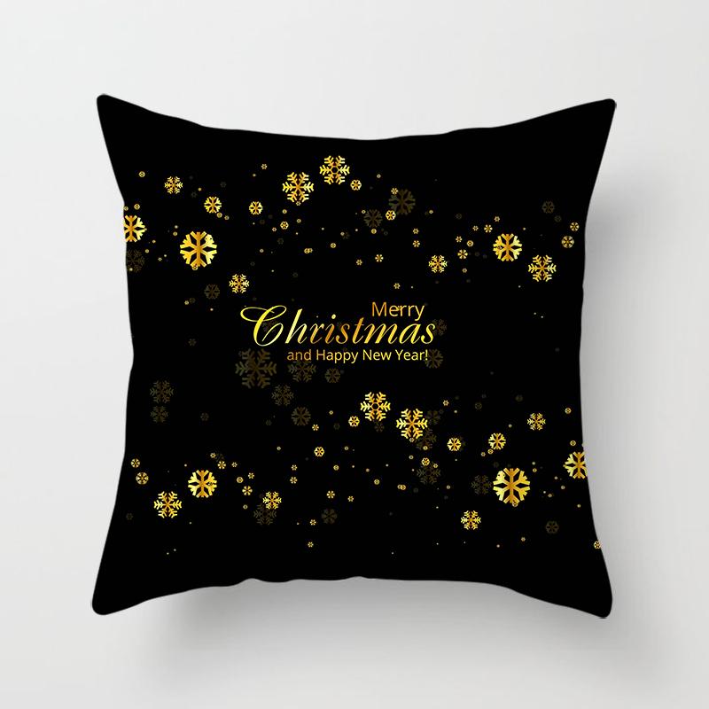 Creative Black and White Christmas Theme Pillowcase Holiday Gift Sofa Decoration Cushion Cover