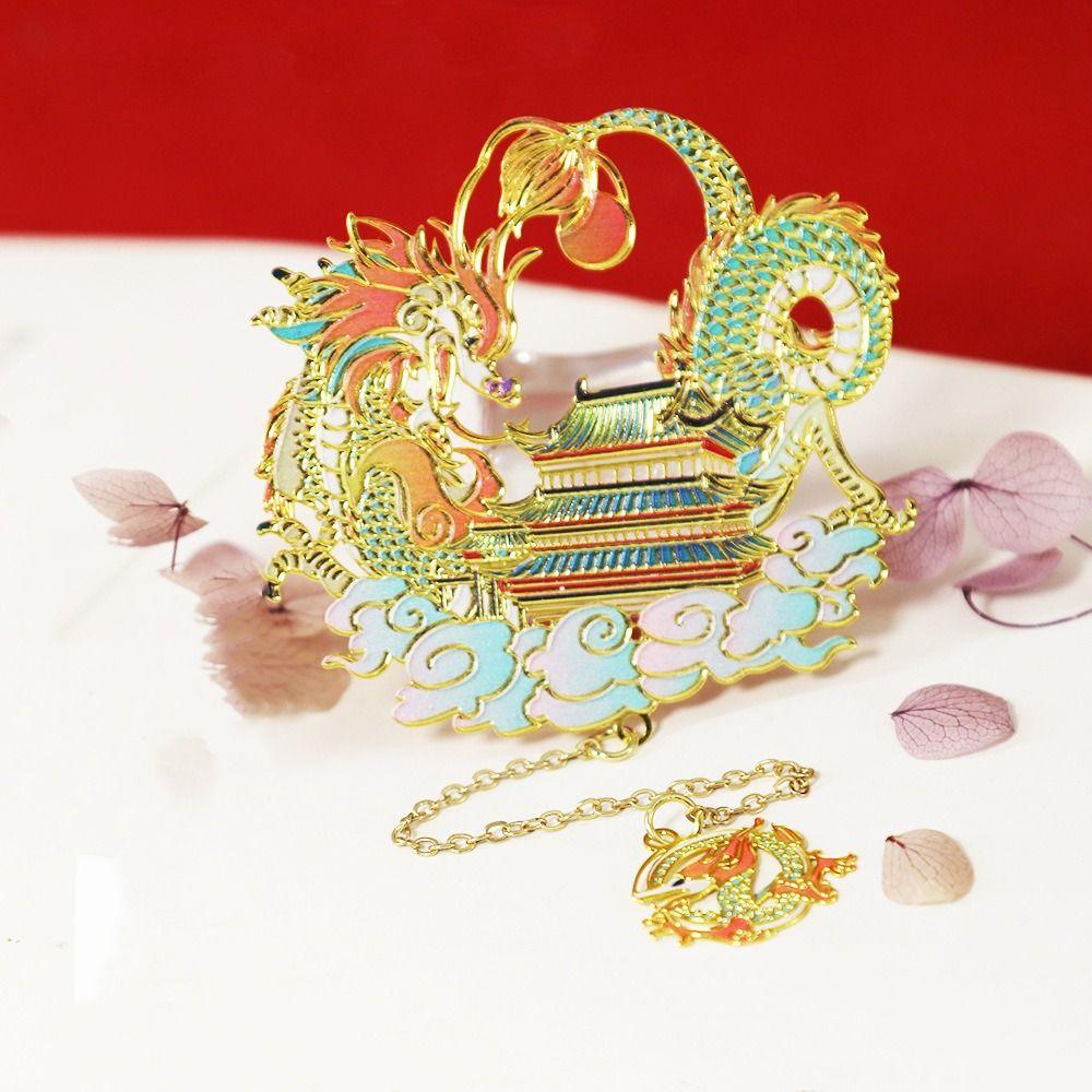 Dragon Metal Book Clip Brid Tassel Book Page Marker Chinese Style Bookmark  Student Stationery