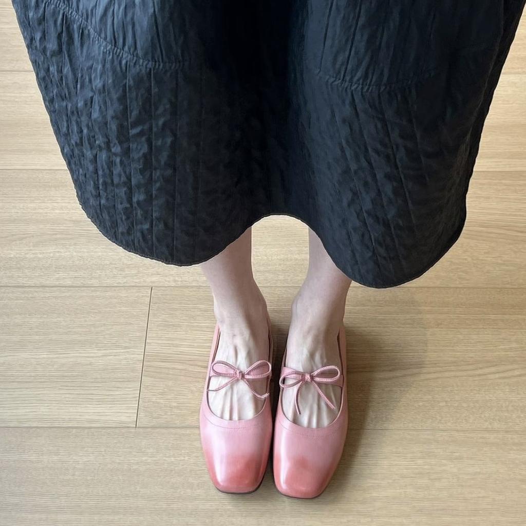 Cowhide version~ Spring and Autumn new leather age-reducing super soft Mary Jane single shoes women's niche hiking shoes