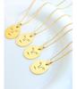 Creative Smiley Face Portrait Pendant Necklace - Gold Plated Titanium Steel Clavicle Chain, European & American Style