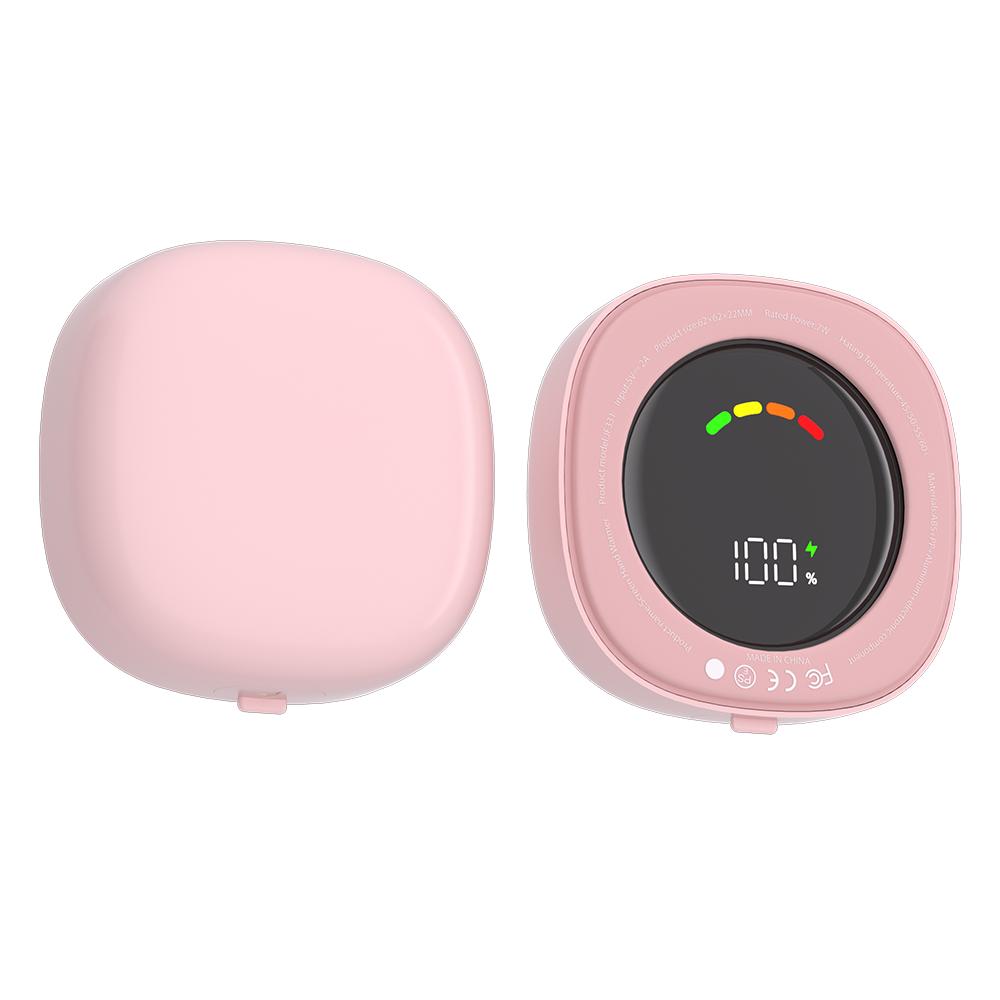 2-in-1 Electric Hand Warmer USB Rechargeable 4000mAh Power Bank Mini Handwarmer Double Side Heating for Home Office Use