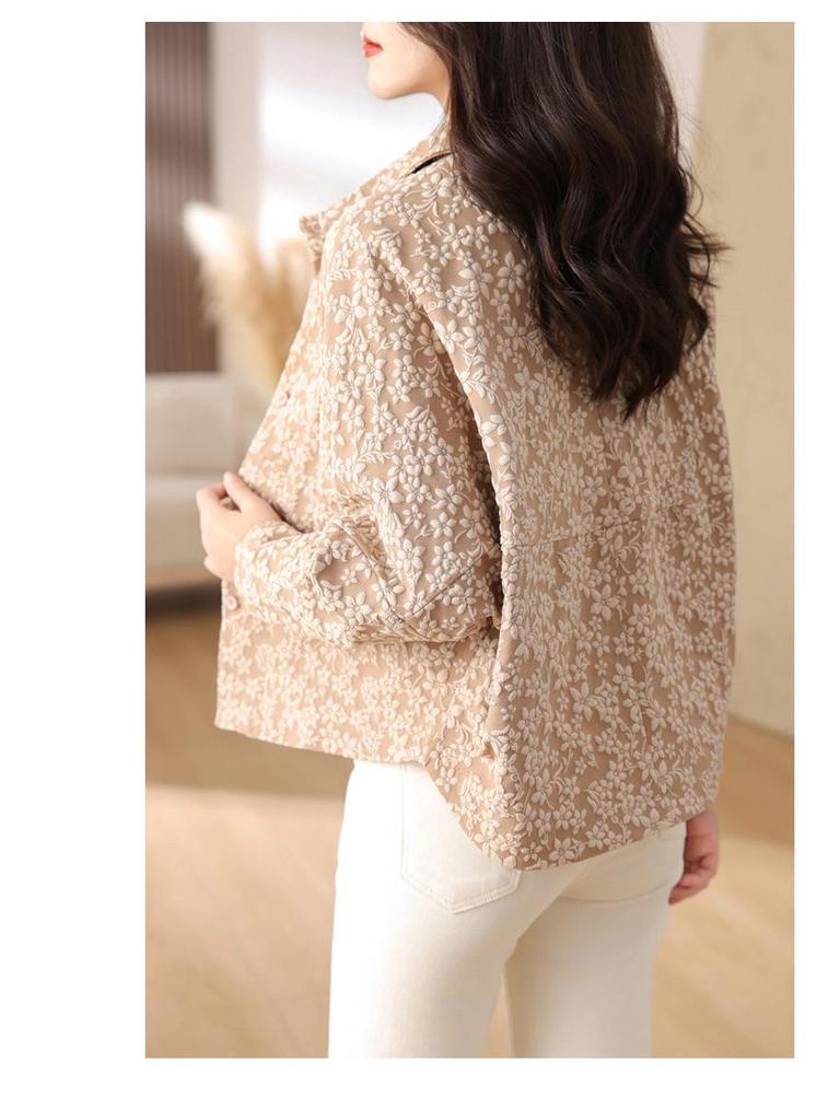 Women's Petite Casual Short Jacket - 2024 Spring/Autumn Fashion for Middle-Aged