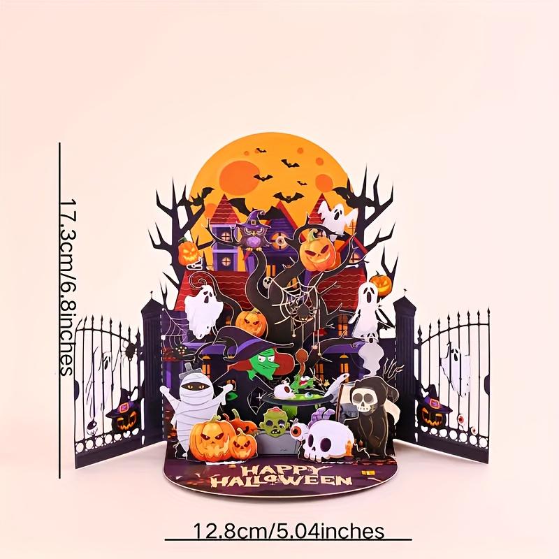 Handmade Halloween 3D Greeting Card, Party Invitation Letter, No Assembly Required, Suitable for Halloween Decoration