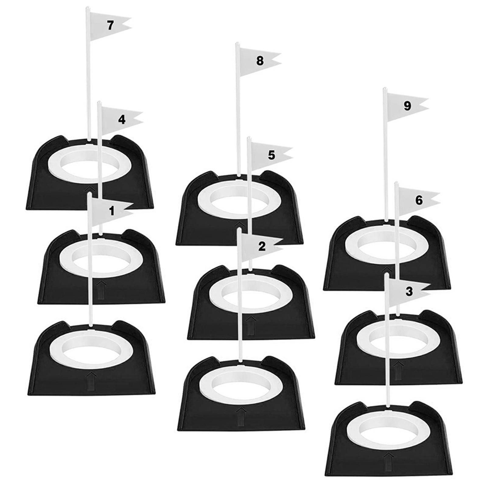 

9Pcs Golf Putting Green Trainer for Indoor Outdoor Golf Putting Cup with Flags, Golfs Hole Training Aids for Adults Kids 1