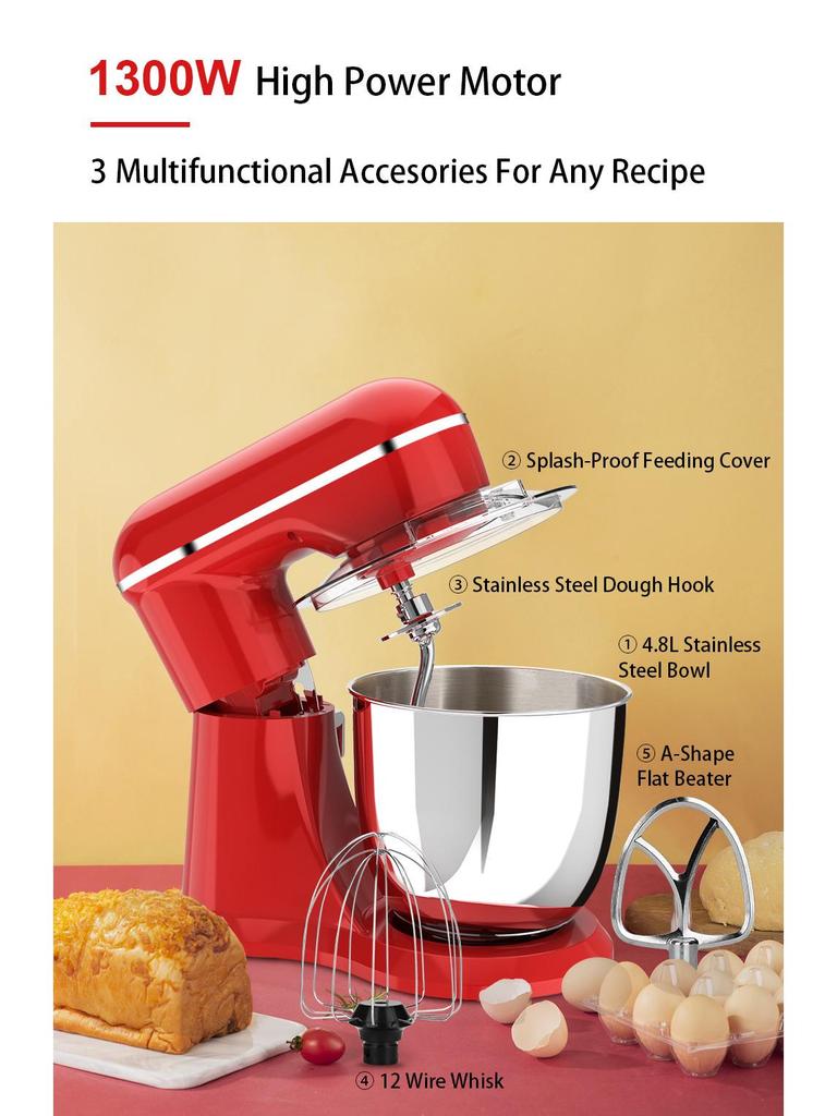 Multifunktions-Küchenmixer: Teigknetmaschine, Kuchen- & Fleischwolf, Babykost-Entsafter