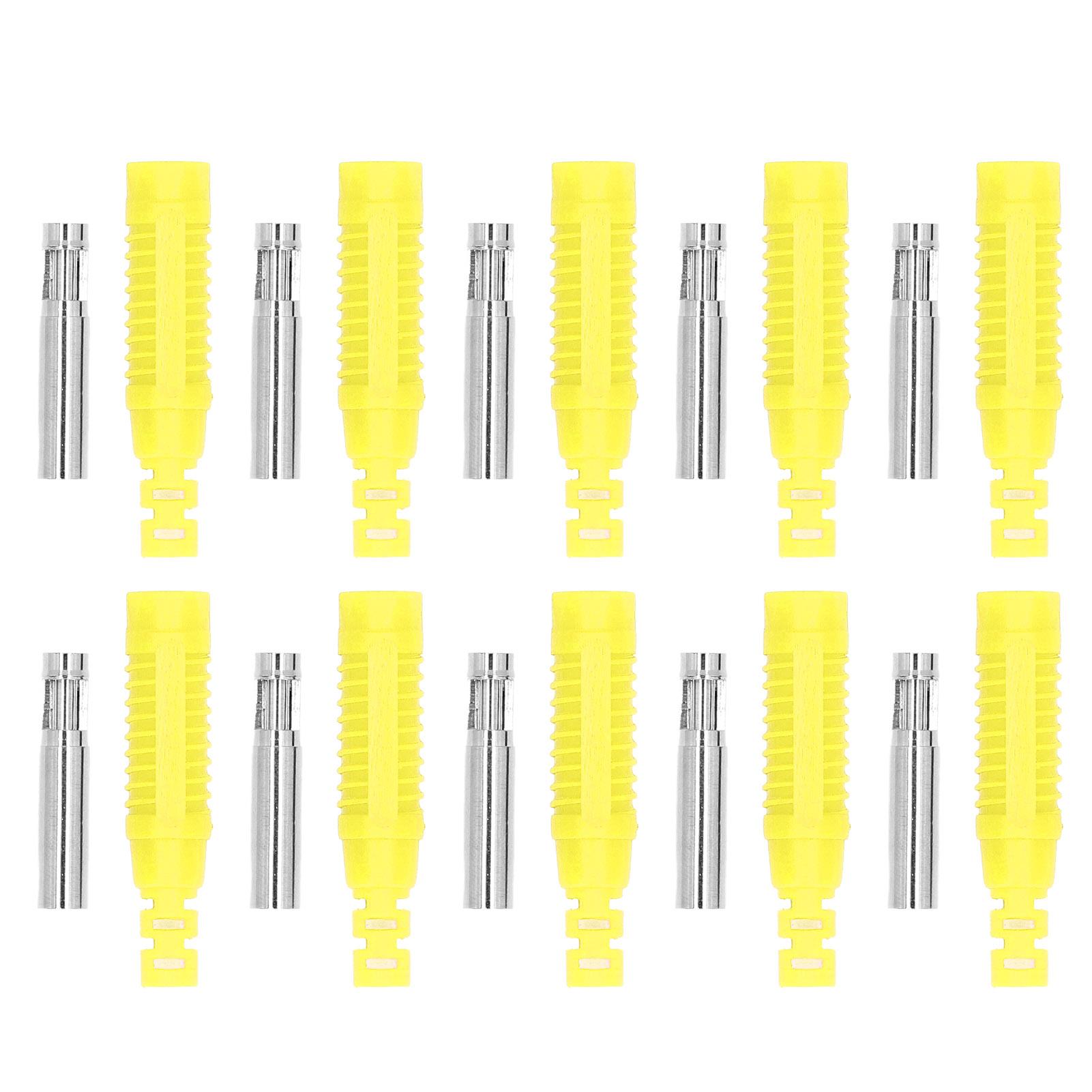 

10 Set Banana Female Socket Brass PA Jack Connector Insulation Tube Press Fit Adapter J.10031Yellow жовтий
