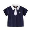 Boys' Tie Polo Shirt Short-Sleeved T-Shirt Summer Kidsren's Lapel Top Kidsren's Clothing Preppy Style Half-Sleeved Boys' Clothes