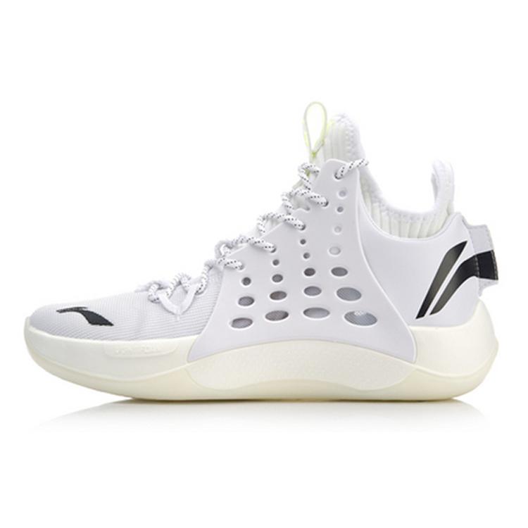 New LiNing SONIC 7 Non-slip Wear-resistant Shock Absorption Mid-Top Performance Basketball Shoes White Black ABAP019-5