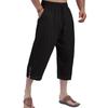 Men's Cotton And Linen Pants, Summer Pants, Beach Pants, Drawstring Elastic Waist