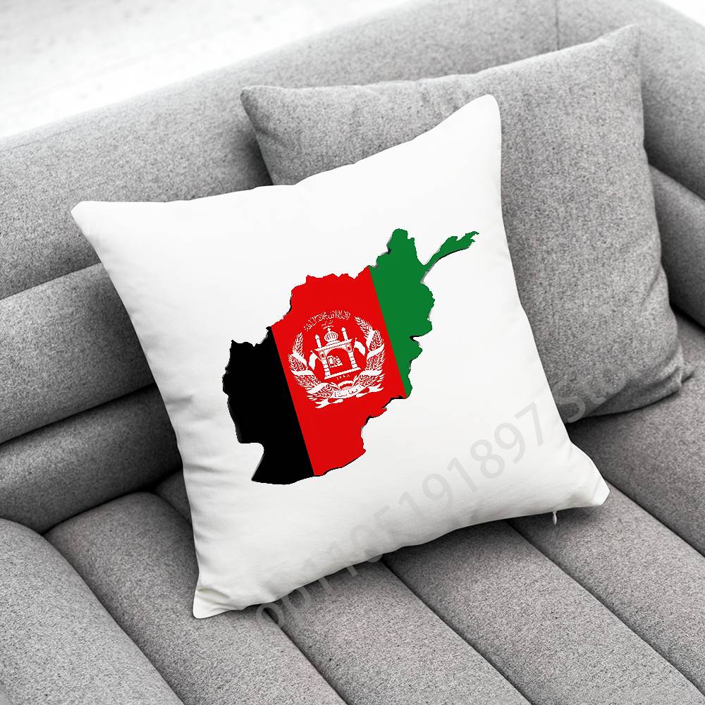 Flag Afghan Afghanistan Passport Map Throw Pillow Case For 55x55cm 30x30cm 50x50cm 45x45cm 40x40cm Square Chair Pillowcase Case