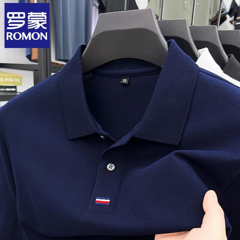 ROMON Men's Mercerized Cotton Short Sleeve Polo T-Shirt