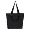 Fuji-cellar Soft and Durable 2-Way Canvas Tote Bag with Wide Gusset and Zipper, Lightweight and Casual Design for School or Laptop Use (Black)