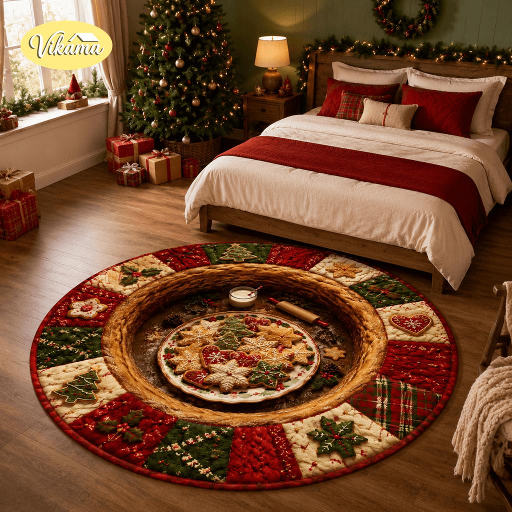 Christmas Patterned Flat-Weave Rug 3D Visual Bedroom And Living Room Easy-To-Clean Sofa Coffee Table Blanket Home Decor