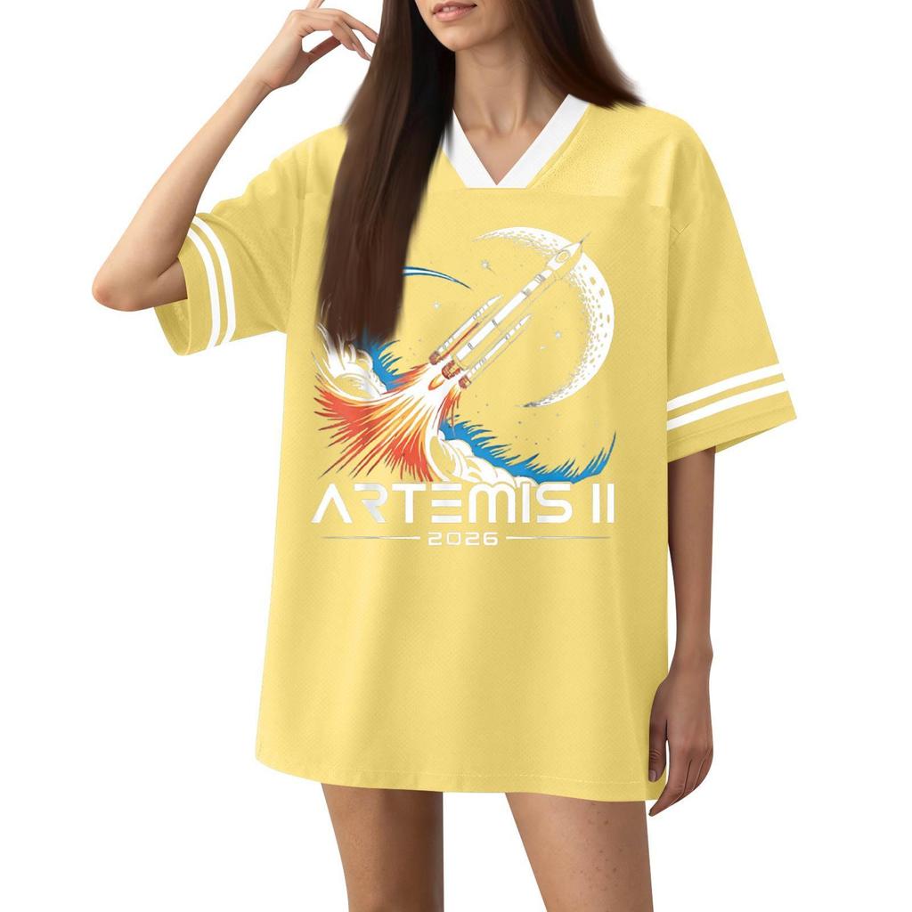 Womens V Neck Short Sleeve Sports Jersey T Shirt Loose Fit Graphic Printed Athletic Top Casual Wear