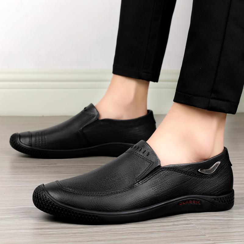 New Men Loafers Fashion Genuine Leather Casual Flat Slip - On Driving Footwear Boat Shoes Comfortable Lazy Male Shoes