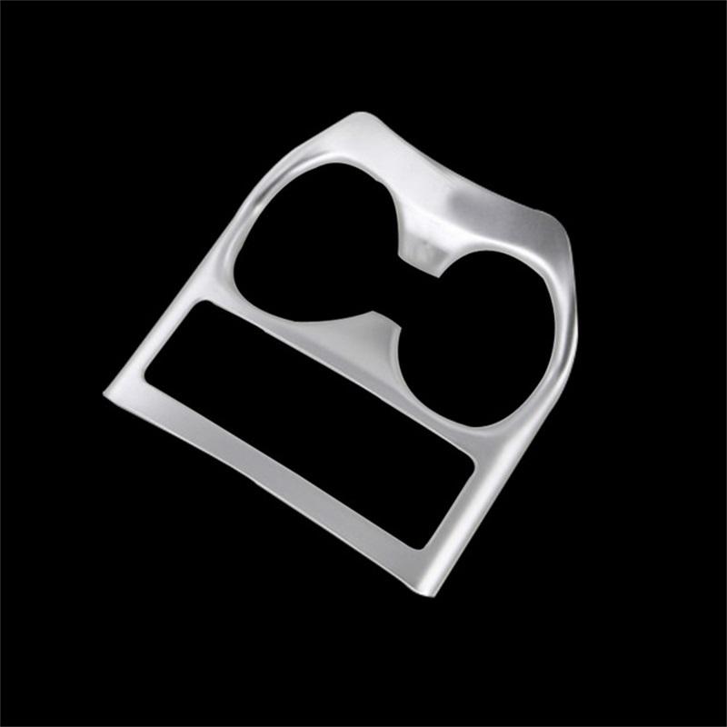 

For Nissan X-Trail Xtrail T32 Rogue 2014 2015 2016 2017 2018- ABS Carbon Fiber Front Water Cup Holder Cover Interior Sticker ABS Chrome 2WD