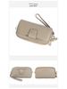 Genuine Leather Double Zipper Cowhide Wallet with Chain for Mobile Phone - Ladies' Long Handbag