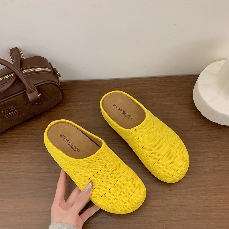

Late evening wind platform bohemian boken shoes women s outer wear 2025 spring and summer vacation one pedal bag head half drag single shoes 35