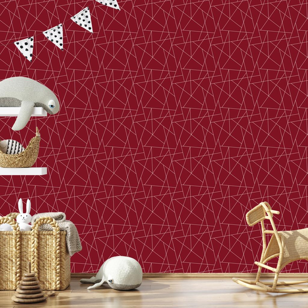 Wallpaper Geometric pattern red, red top 50x1000