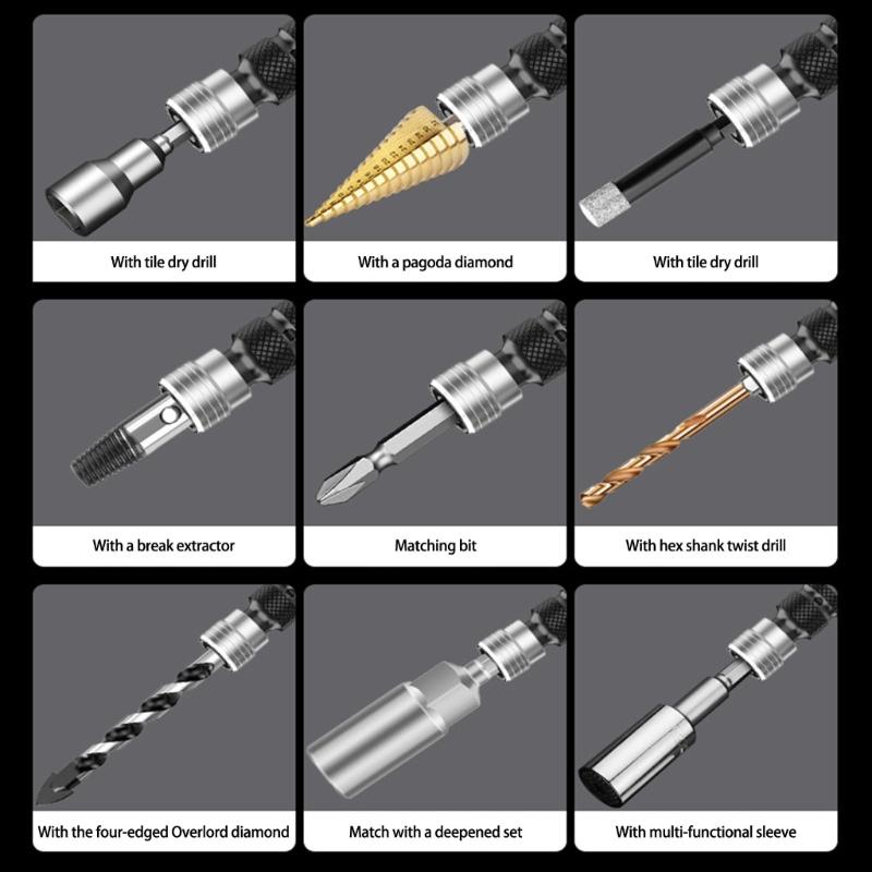 1/2inch Square Drives To 1/4inch Hex Female Socket Adapter Converters Chuck Adapter for Impacts Electric Wrench