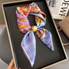 Silk summer versatile colorful printed scarf shawl fashionable neck scarf square scarf 100% mulberry silk scarf