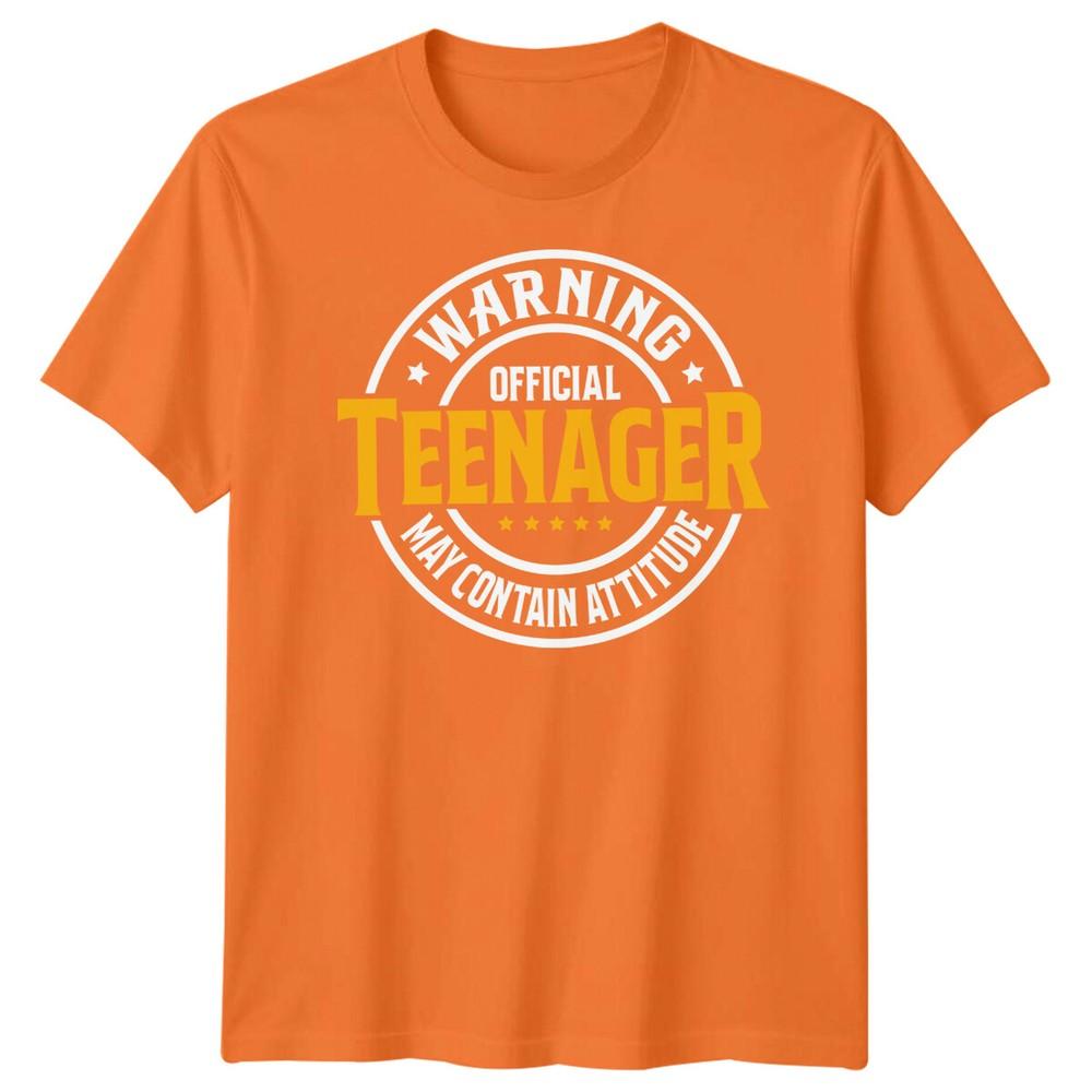 Official Teenager Warning May Contain Attitude Teen Unisex Graphic Tee Unisexs Top