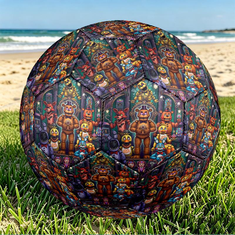 Five Nights at Freddy's Print Size 5 Soccer Ball, PU Wear Resistant Football for Match Training and Daily Practice, Birthday Gift for Soccer Fans
