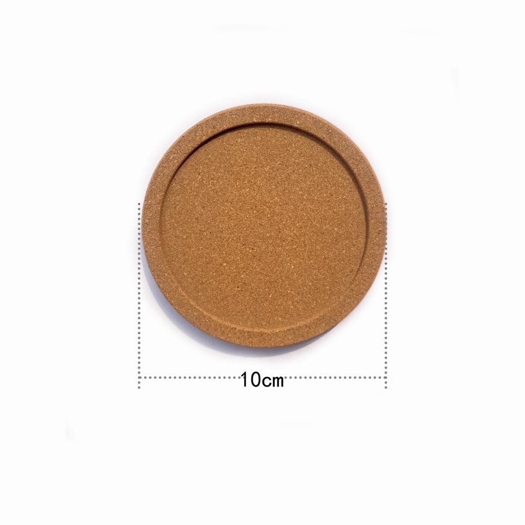 8 Pcs/Box Concave Cork Coaster With Metal Rack Desktop Coffee Heat Insulation Coaster Non-Slip Eco-Friendly Round Cork Coaster