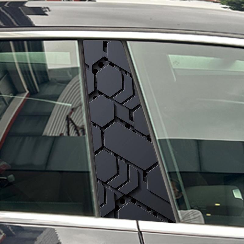 2 Stück Sechseckige Technologie-Sense Auto-Mittelpfosten-Aufkleber B-Säule Tür B-Säulen-Aufkleber Mittelpfosten Schutzfolie Aufkleber