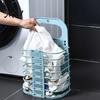 Foldable Hanging Hamper Laundry Basket, Breathable Hollow Design, Wall Mounted Portable Dirty Clothes Bag Space Saving Organizer, for Bathroom