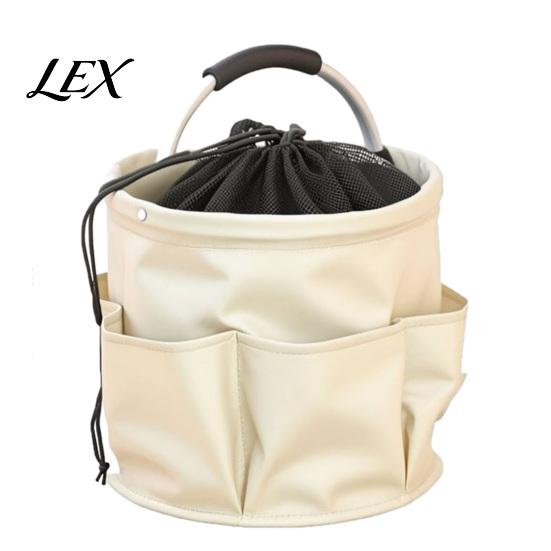 Outdoor Cleaning Tool Bag Foldable Storage with Handle & Drawstring, Waterproof Oxford Cloth Pouch Multi-Pockets, Large Tools Organizer Basket