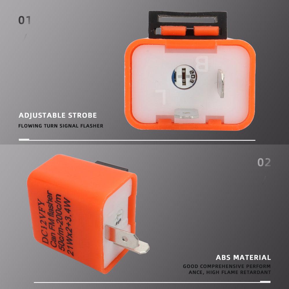 2Pin Motorcycle LED Flasher Relay Adjustable Frequency of Turn Signal Blinker Indicator Flasher Relays For Motorbike Accessories