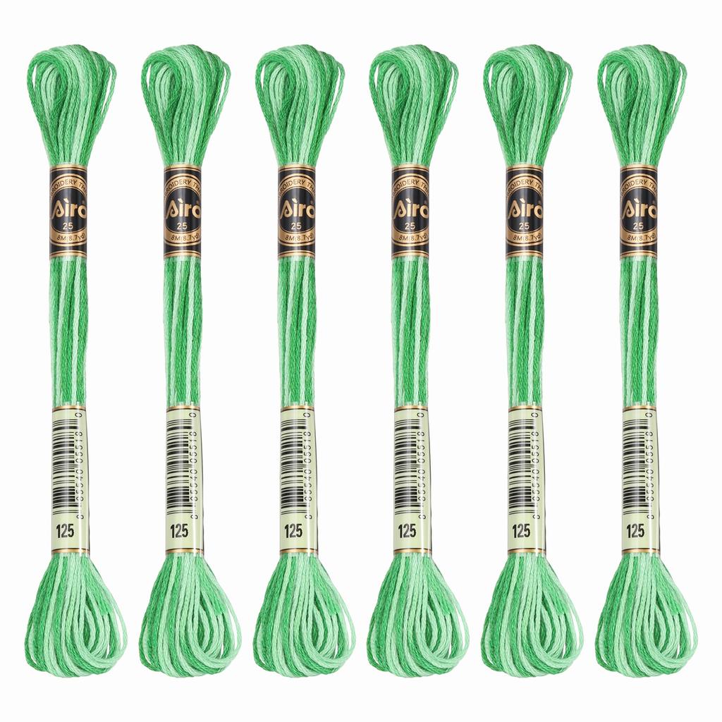 6 Skeins Embroidery Floss, Gradient Colors Polyester Embroidery Threads Bracelets String for Cross-Stitch Hand Embroidery