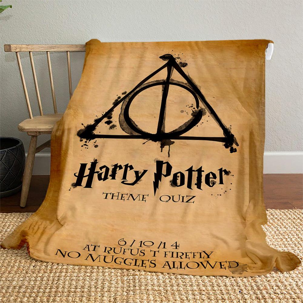 1 Stück Harry Potter Flanell-Decke für den Außenbereich, Ganzjahres-Weichheit und Wärme, Heimdekoration 1031101