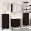 Bathroom Furniture Set with Door Black Oak Effect Wood Based Material