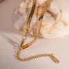 Youthway 4mm Wide 18K Gold Plated Stainless Steel Minimalist Blade Chain Necklace for Women Waterproof Fashion Jewelry Gift