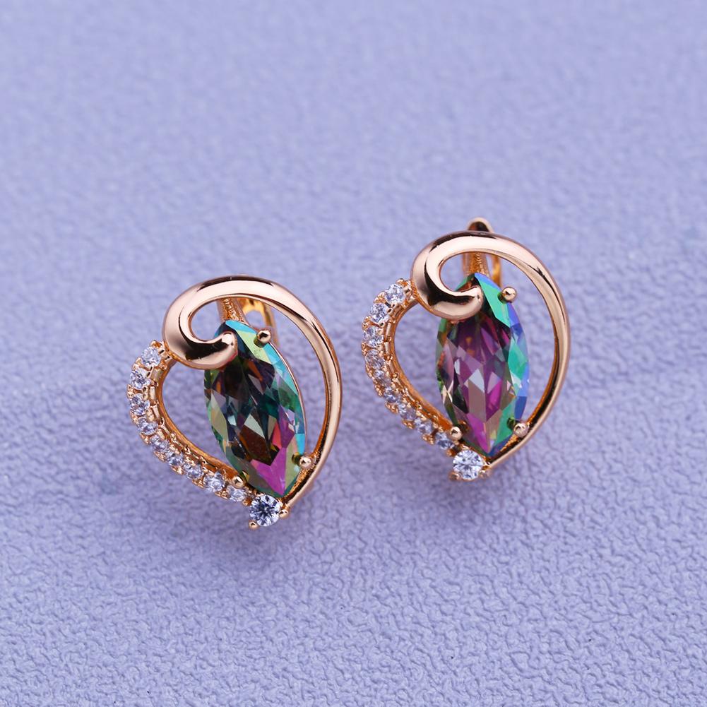Orecchini a clip MINTHA Orecchini alla moda da matrimonio e da giorno Gioielli Orecchini in zirconia cubica per donne Orecchini color oro rosa