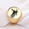 22MM Stainless Steel Eagle Engraving Round Ring for Men