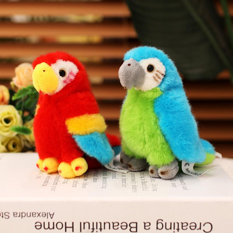 1Pc 12CM Cute Plush Parrot Toys with Adsorbable Magnet Lifelike Parrot Dolls Funny Birthday Party Decoration Gift