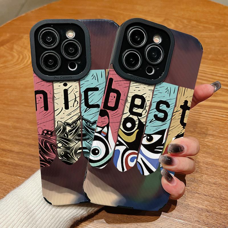 Vertical Grain Leather Shell Best Nice Printed Patterned Shockproof Soft Silicone Case with Camera Lens Full Protection for iPhone