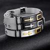 Adjustable Cross Bangles Stainless Steel Fashion Bracelet Modern Design Men's Jewelry  Friends