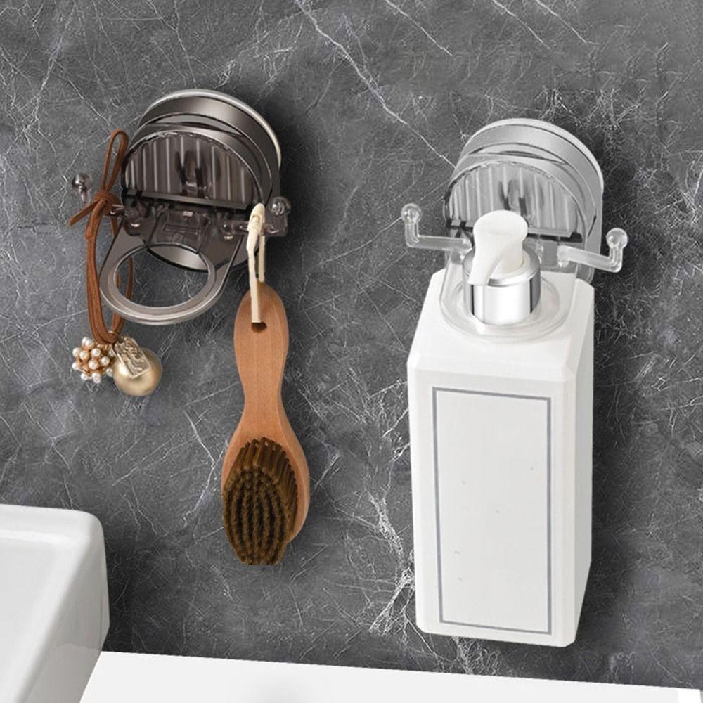 

Wall Mounted Shower Gel Bottle Rack Plastic Hand Soap Dispenser Hook Bathroom прозорий