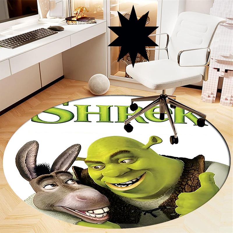 Shrek Baskılı Yuvarlak Halı Kilim Sandalye Halısı Alan Halısı Giriş Kapı Paspasları, Ofis Sandalyesi Oturma Odası Yatak Odası Mutfak Odası İçin.