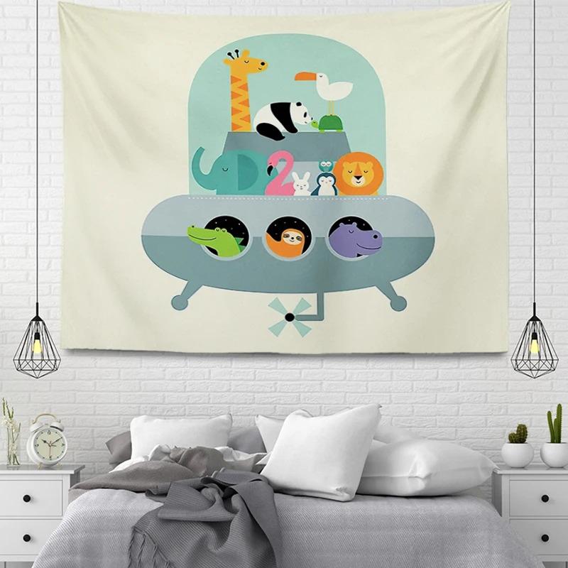 

Гобелен для гостиной в офисе с изображением пингвина из мультфильма «Белый медведь», простая подвесная ткань, украшение для стен дома, гобелен 100x75cm