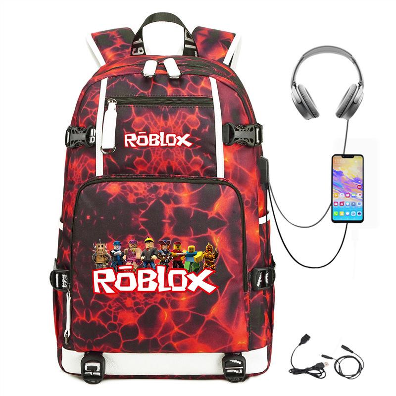 Cartoon Game USB Backpack Large Capacity Hiking Bag College Student Outdoor Travel Casual Daypack